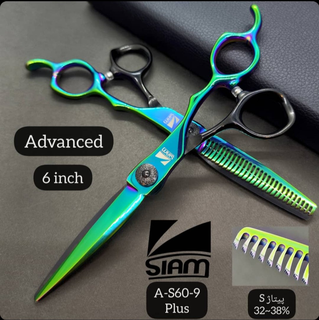 ست قیچی حرفه ای ادونس کات و پیتاژ 6 اینچ پلاس فینی/صیام A-S60-9