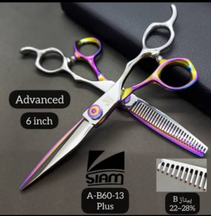 ست قیچی حرفه ای ادونس کات و پیتاژ 6 اینچ پلاس فینی/صیام A-B60-13