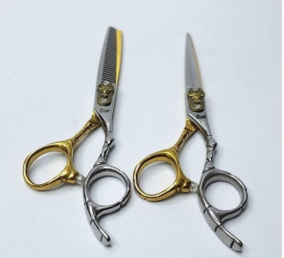 ست قیچی حرفه ای کات و پیتاژ 6 اینچ فینی/سیامA-B60-33