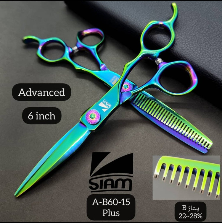 ست قیچی حرفه ای ادونس کات و پیتاژ 6 اینچ پلاس A-B60-15